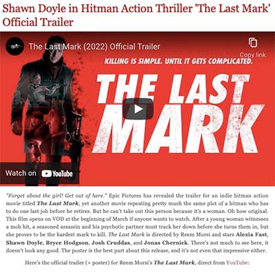 Shawn Doyle in Hitman Action Thriller 'The Last Mark' Official Trailer